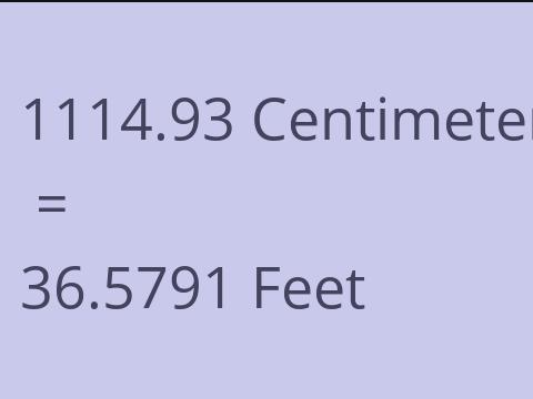 1114.93 CM TO FEET