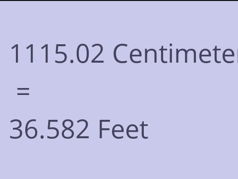 1115.02 CM TO FEET