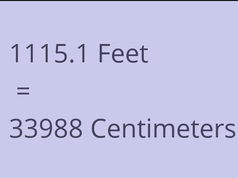 1115.1 FEET TO CM