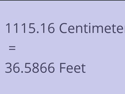 1115.16 CM TO FEET