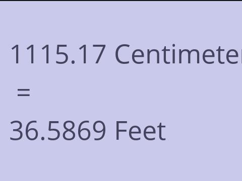 1115.17 CM TO FEET