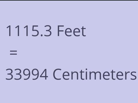 1115.3 FEET TO CM