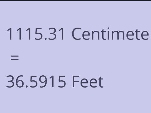 1115.31 CM TO FEET