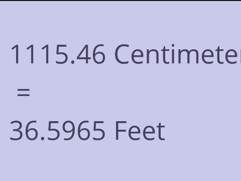 1115.46 CM TO FEET