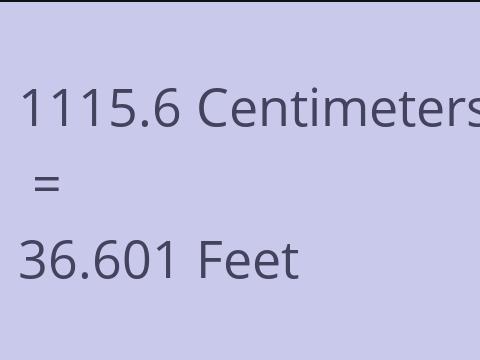 1115.6 CM TO FEET