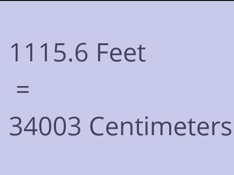 1115.6 FEET TO CM