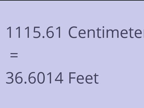 1115.61 CM TO FEET