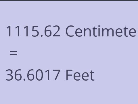 1115.62 CM TO FEET