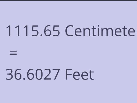 1115.65 CM TO FEET