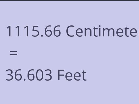 1115.66 CM TO FEET