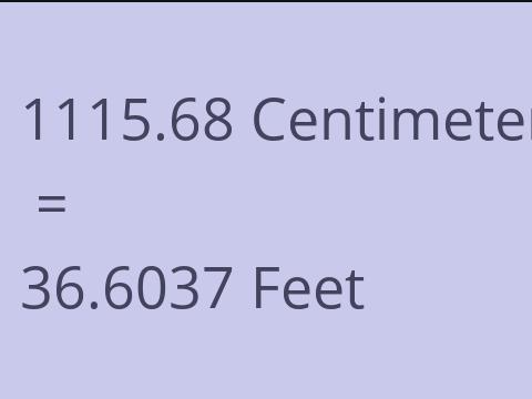 1115.68 CM TO FEET