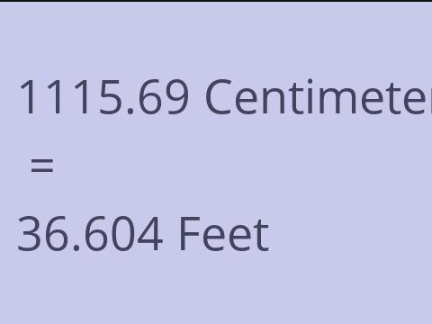 1115.69 CM TO FEET