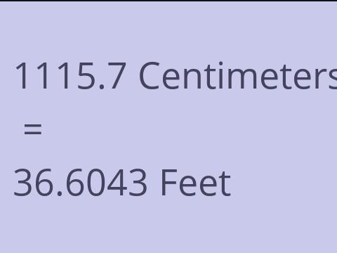 1115.7 CM TO FEET