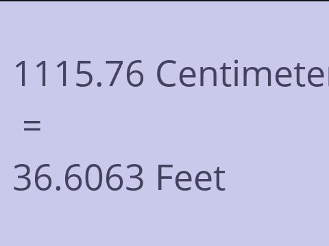 1115.76 CM TO FEET