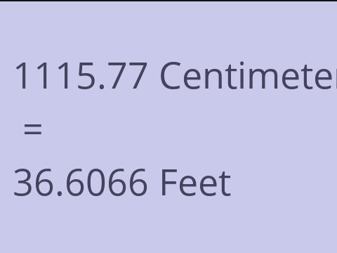 1115.77 CM TO FEET