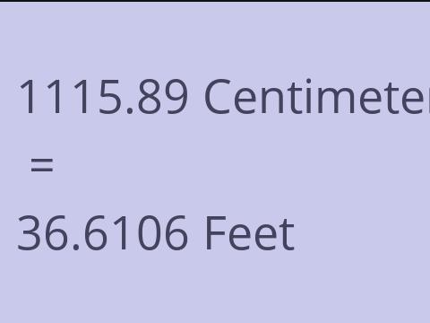 1115.89 CM TO FEET