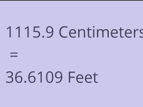 1115.9 CM TO FEET