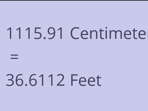 1115.91 CM TO FEET