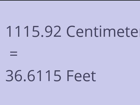 1115.92 CM TO FEET