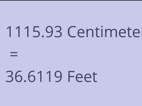 1115.93 CM TO FEET