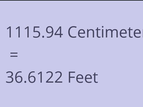 1115.94 CM TO FEET