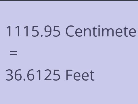 1115.95 CM TO FEET