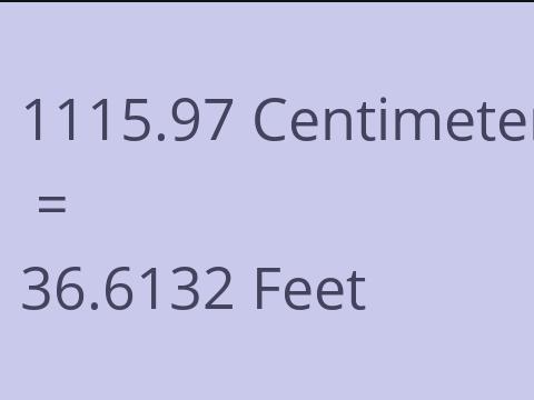 1115.97 CM TO FEET