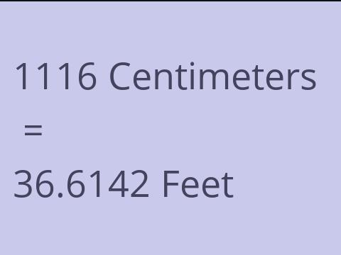 1116 CM TO FEET