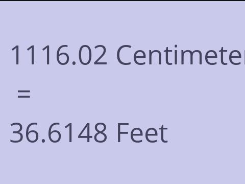 1116.02 CM TO FEET