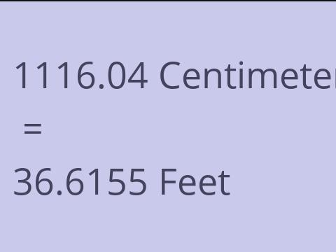 1116.04 CM TO FEET