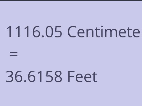 1116.05 CM TO FEET