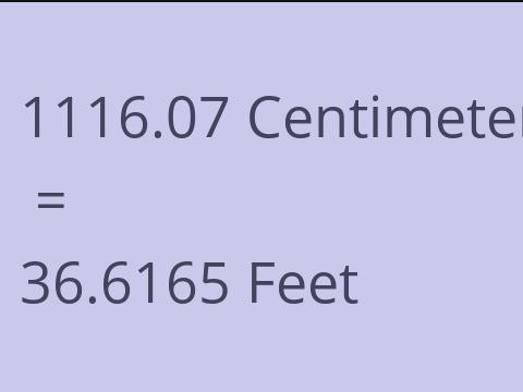 1116.07 CM TO FEET