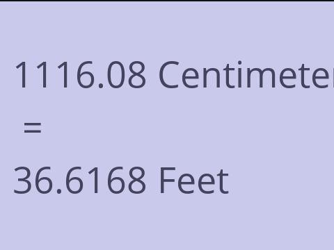 1116.08 CM TO FEET