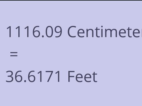 1116.09 CM TO FEET