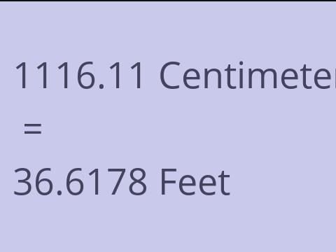 1116.11 CM TO FEET