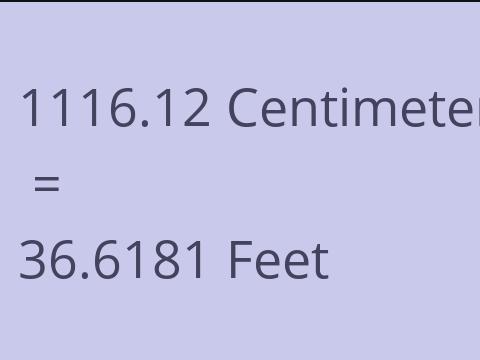 1116.12 CM TO FEET