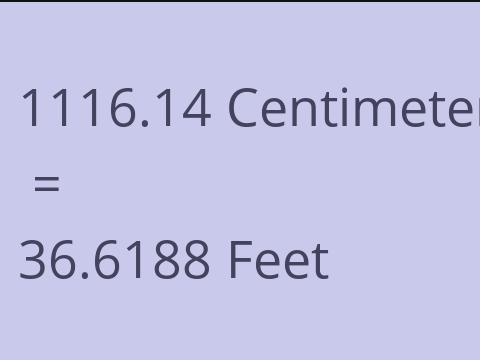 1116.14 CM TO FEET