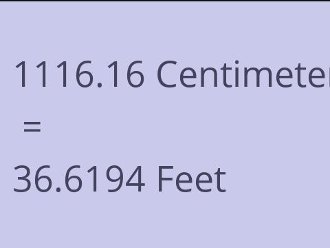 1116.16 CM TO FEET