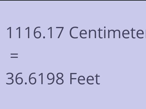 1116.17 CM TO FEET