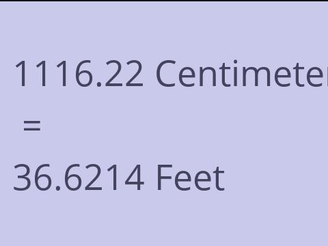 1116.22 CM TO FEET