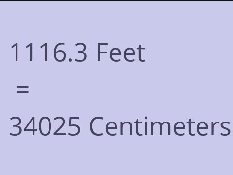 1116.3 FEET TO CM