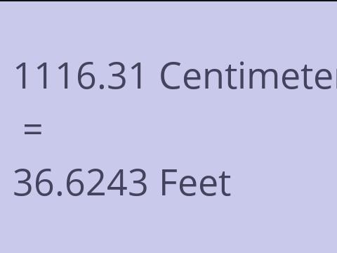 1116.31 CM TO FEET