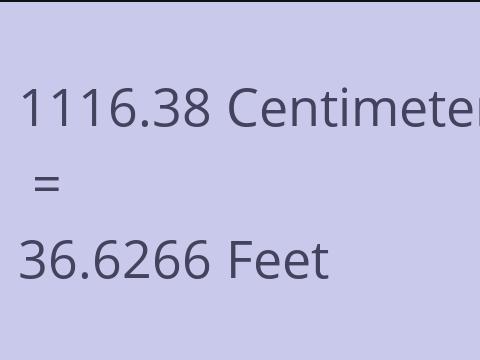 1116.38 CM TO FEET