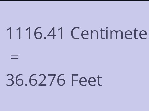 1116.41 CM TO FEET