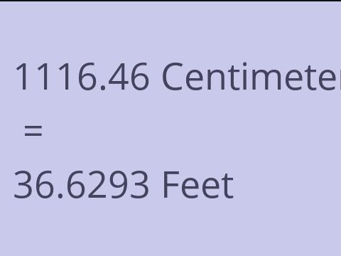 1116.46 CM TO FEET