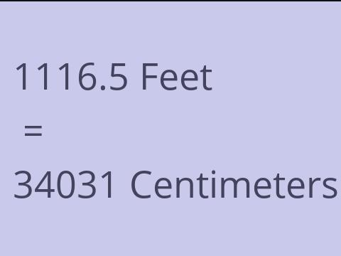 1116.5 FEET TO CM