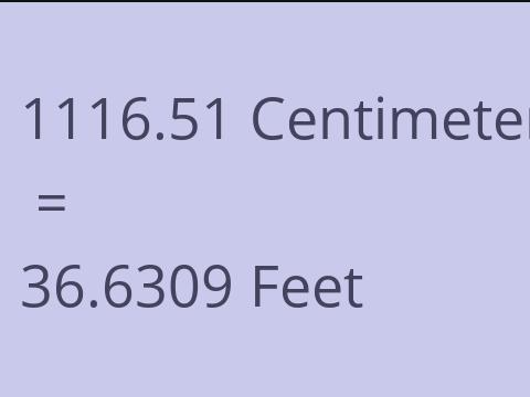 1116.51 CM TO FEET