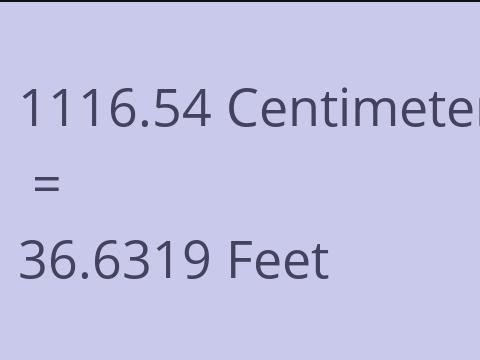 1116.54 CM TO FEET