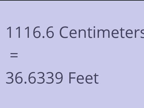 1116.6 CM TO FEET