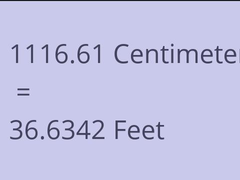 1116.61 CM TO FEET